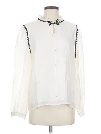 Pre-owned Assorted Brands Long Sleeve Blouse In White