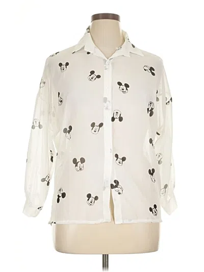 Pre-owned Assorted Brands Long Sleeve Blouse In White