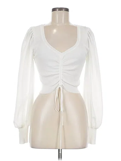 Pre-owned Assorted Brands Long Sleeve Blouse In White