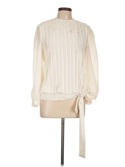Pre-owned Assorted Brands Long Sleeve Blouse In White