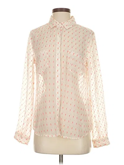 Pre-owned Assorted Brands Long Sleeve Blouse In White