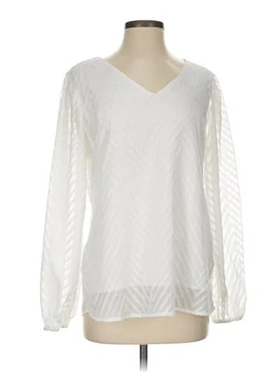 Pre-owned Assorted Brands Long Sleeve Blouse In White
