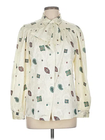 Pre-owned Assorted Brands Long Sleeve Blouse In White