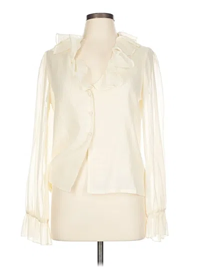 Pre-owned Assorted Brands Long Sleeve Blouse In White