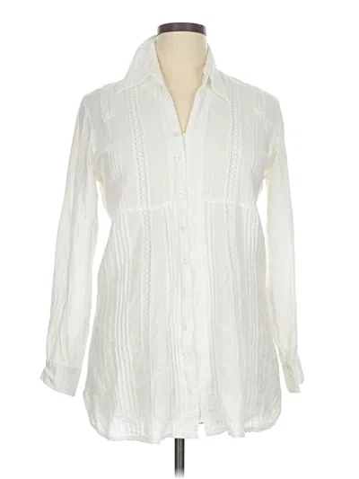 Pre-owned Assorted Brands Long Sleeve Blouse In White