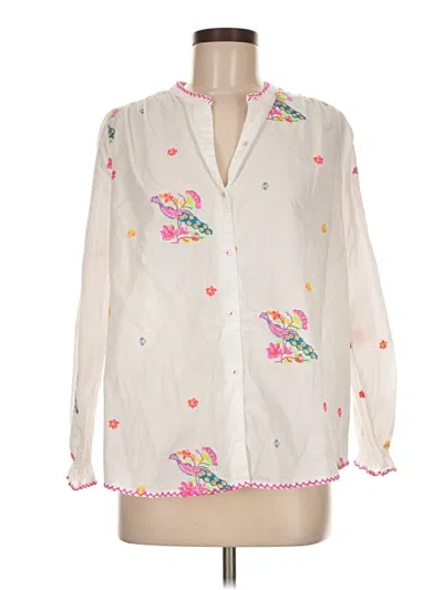 Pre-owned Assorted Brands Long Sleeve Blouse In White