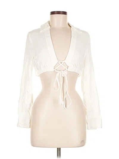 Pre-owned Assorted Brands Long Sleeve Blouse In White