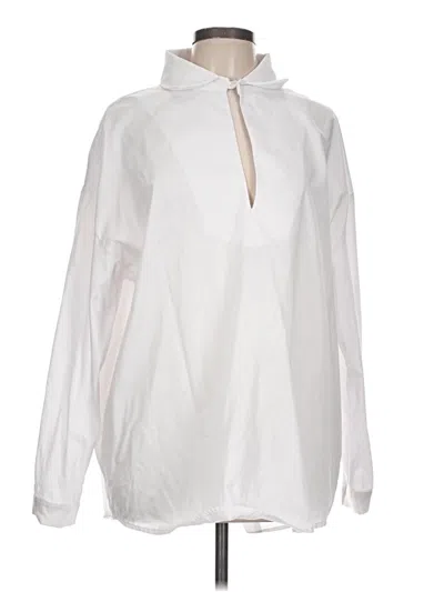 Pre-owned Assorted Brands Long Sleeve Blouse In White