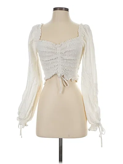 Pre-owned Assorted Brands Long Sleeve Blouse In White