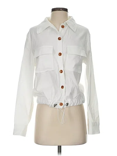 Pre-owned Assorted Brands Long Sleeve Blouse In White