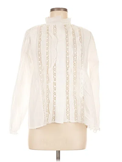 Pre-owned Assorted Brands Long Sleeve Blouse In White