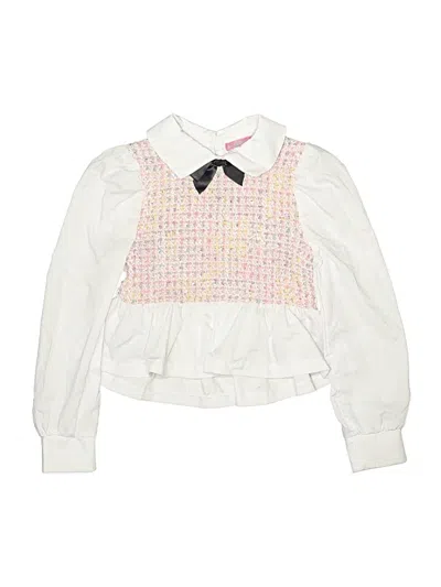 Pre-owned Assorted Brands Kids' Long Sleeve Blouse In White
