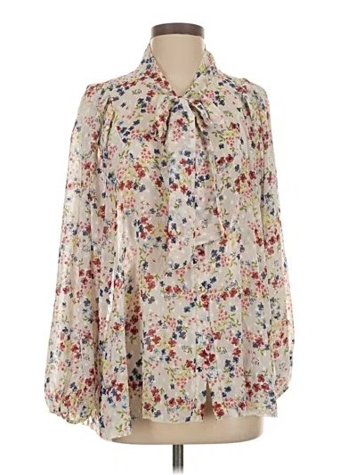 Pre-owned Assorted Brands Long Sleeve Blouse In White
