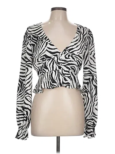 Pre-owned Assorted Brands Long Sleeve Blouse In White