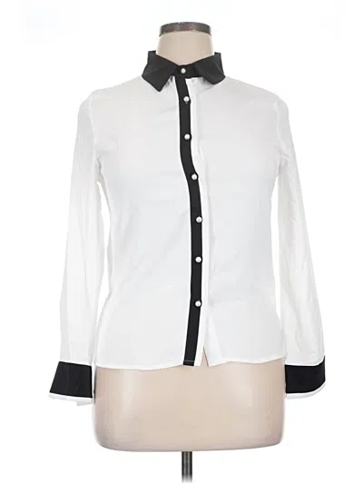 Pre-owned Assorted Brands Long Sleeve Blouse In White