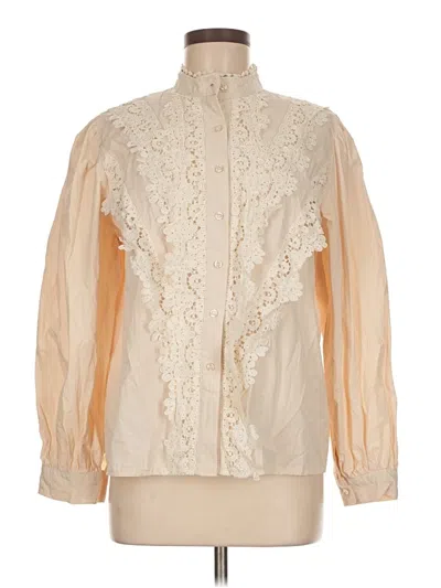 Pre-owned Assorted Brands Long Sleeve Blouse In White