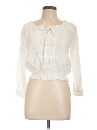 Pre-owned Assorted Brands Long Sleeve Blouse In White