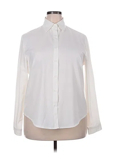 Pre-owned Assorted Brands Long Sleeve Blouse In White