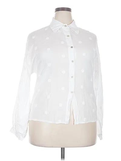 Pre-owned Assorted Brands Long Sleeve Blouse In White