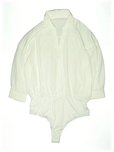 Pre-owned Assorted Brands Long Sleeve Blouse In White