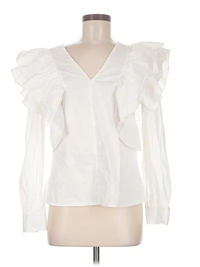 Pre-owned Assorted Brands Long Sleeve Blouse In White
