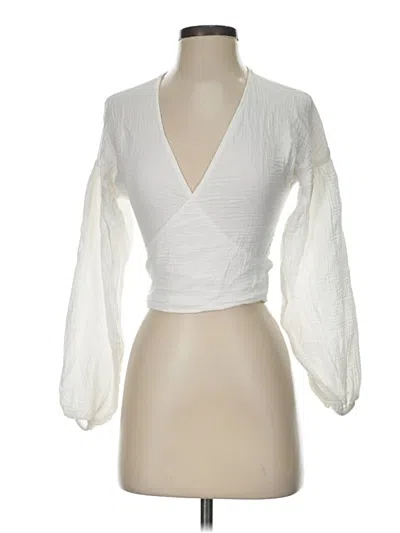 Pre-owned Assorted Brands Long Sleeve Blouse In White