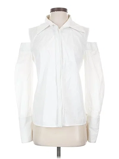 Pre-owned Assorted Brands Long Sleeve Blouse In White