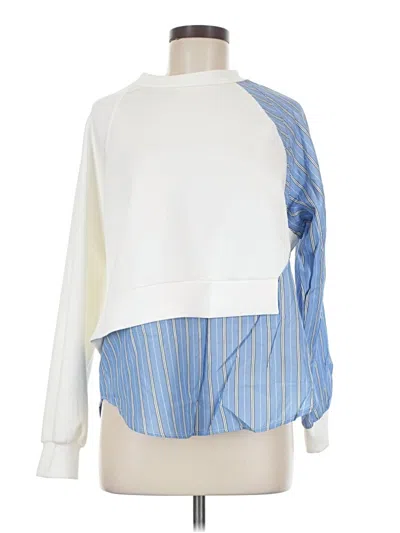 Pre-owned Assorted Brands Long Sleeve Blouse In White