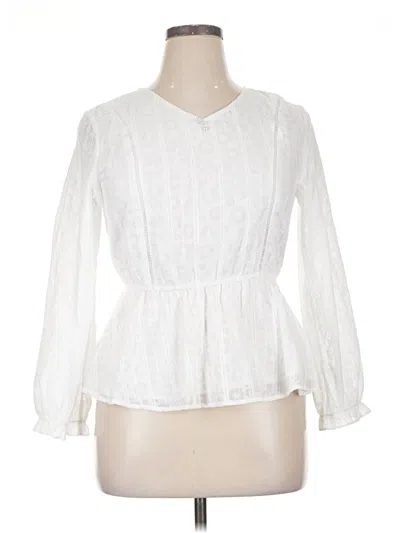 Pre-owned Assorted Brands Long Sleeve Blouse In White