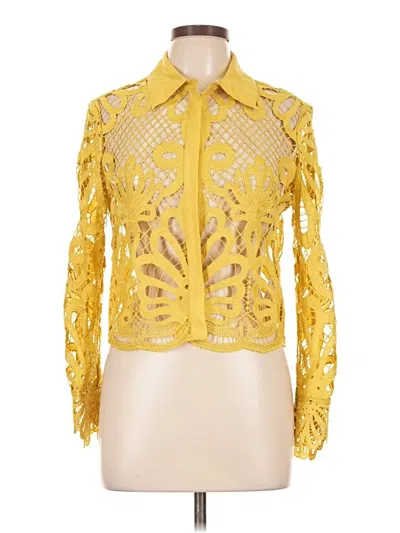 Pre-owned Assorted Brands Long Sleeve Blouse In Yellow