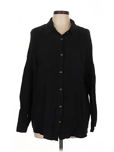 Pre-owned Assorted Brands Long Sleeve Button Down Shirt In Black