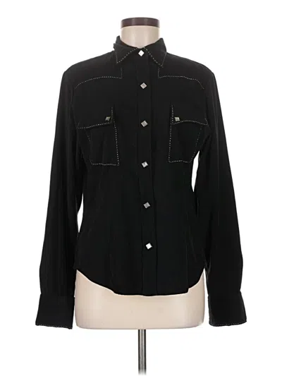 Pre-owned Assorted Brands Long Sleeve Button Down Shirt In Black