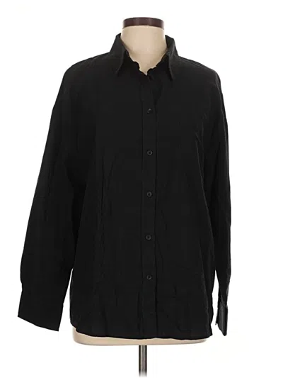 Pre-owned Assorted Brands Long Sleeve Button Down Shirt In Black