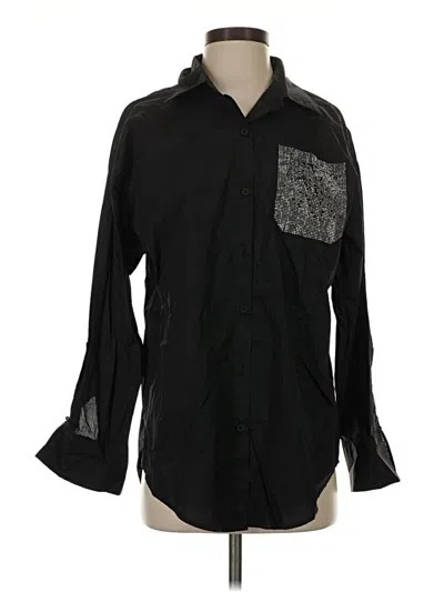 Pre-owned Assorted Brands Long Sleeve Button Down Shirt In Black