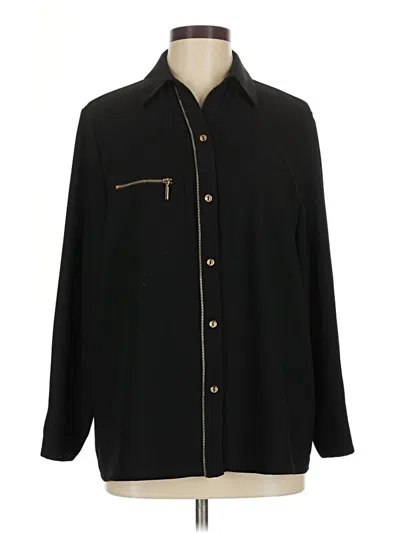 Pre-owned Assorted Brands Long Sleeve Button Down Shirt In Black