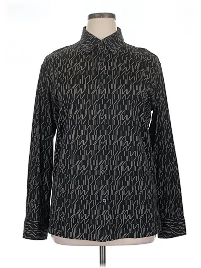 Pre-owned Assorted Brands Long Sleeve Button Down Shirt In Black
