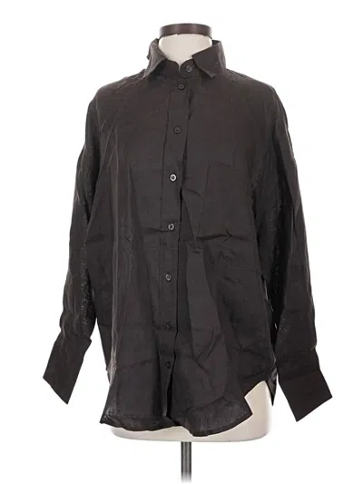 Pre-owned Assorted Brands Long Sleeve Button Down Shirt In Black