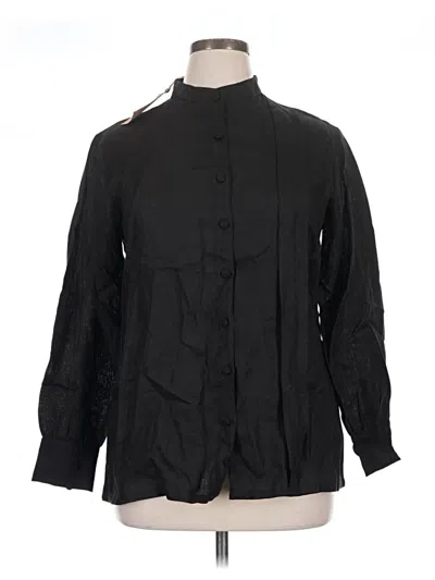 Pre-owned Assorted Brands Long Sleeve Button Down Shirt In Black