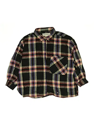 Pre-owned Assorted Brands Kids' Long Sleeve Button Down Shirt In Black