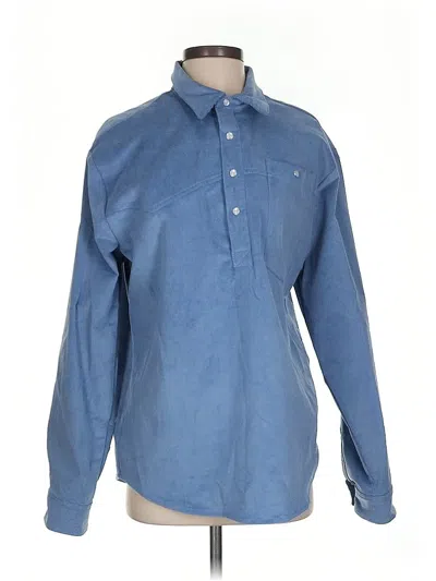 Pre-owned Assorted Brands Long Sleeve Button Down Shirt In Blue
