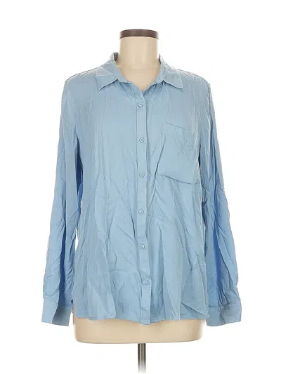 Pre-owned Assorted Brands Long Sleeve Button Down Shirt In Blue