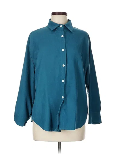 Pre-owned Assorted Brands Long Sleeve Button Down Shirt In Blue