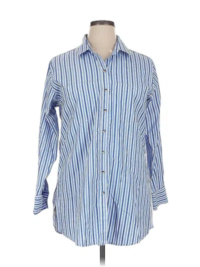 Pre-owned Assorted Brands Long Sleeve Button Down Shirt In Blue