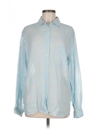 Pre-owned Assorted Brands Long Sleeve Button Down Shirt In Blue
