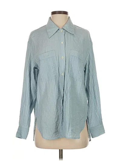 Pre-owned Assorted Brands Long Sleeve Button Down Shirt In Blue