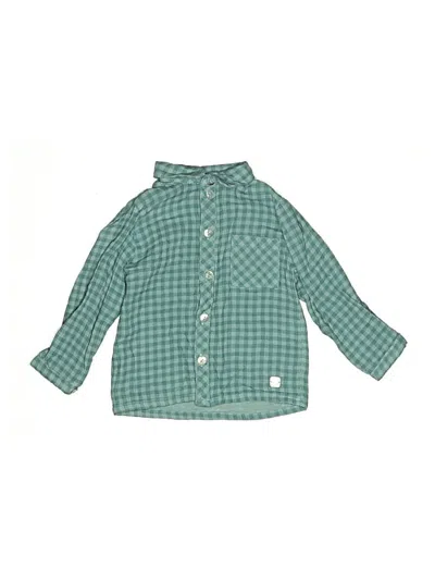Pre-owned Assorted Brands Kids' Long Sleeve Button Down Shirt In Blue