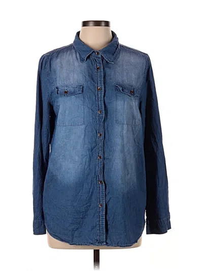 Pre-owned Assorted Brands Long Sleeve Button Down Shirt In Blue