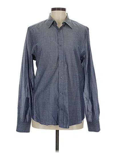 Pre-owned Assorted Brands Long Sleeve Button Down Shirt In Blue