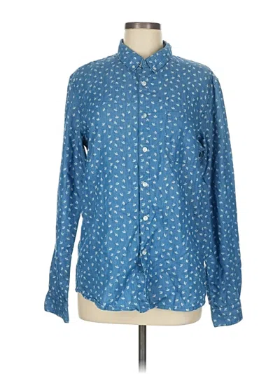 Pre-owned Assorted Brands Long Sleeve Button Down Shirt In Blue