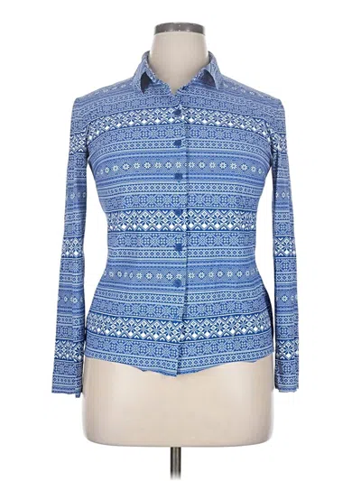 Pre-owned Assorted Brands Long Sleeve Button Down Shirt In Blue
